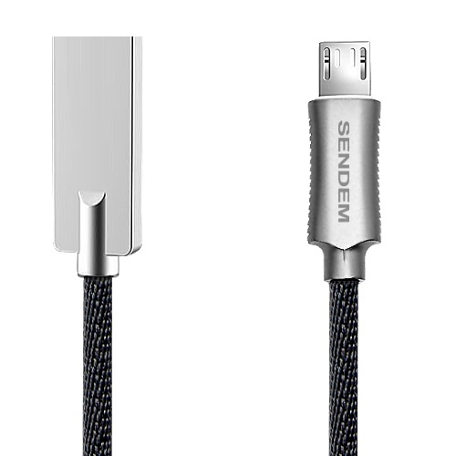 Cáp sạc nhanh SENDEM T6 MicroUSB bọc kim loai dây dù (Giao màu ngẫu nhiên) - Hàng chính hãng