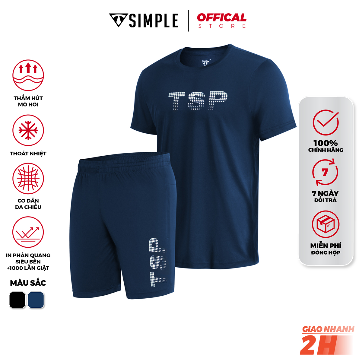Bộ Quần Áo Thể Thao Nam TSIMPLE tập gym vải thun lạnh thoáng mát co giãn tôn dáng chuẩn form MSSBHP2
