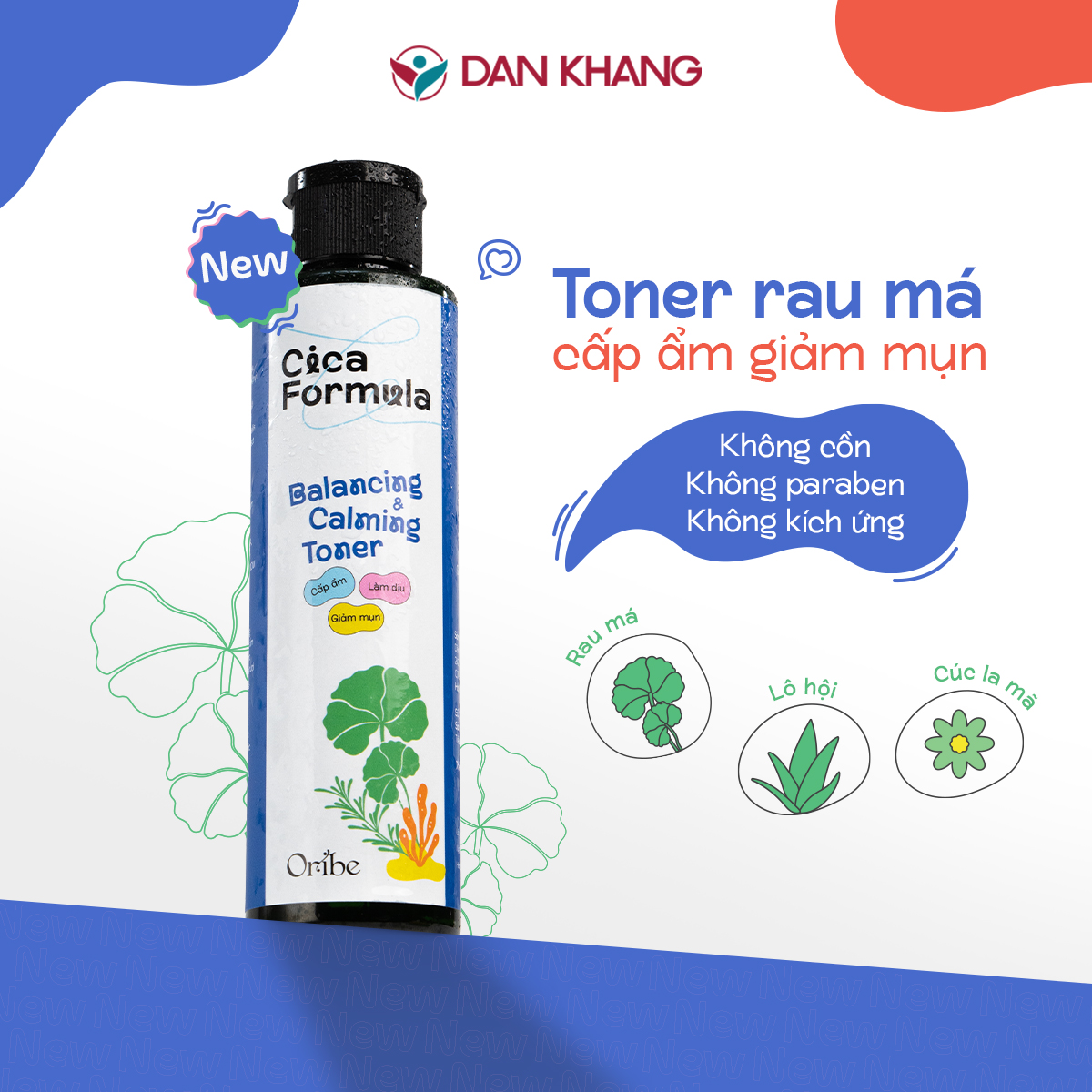 Toner rau má giảm mụn Oribe giúp dưỡng ẩm se khít lỗ chân lông dùng được cho da nhạy cảm 150ml
