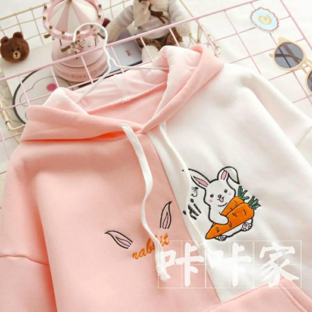 Áo khoác hoodie nữ chất liệu nỉ mềm mịn thoáng mát chống nắng và bụi tốt.NỈ thỏ