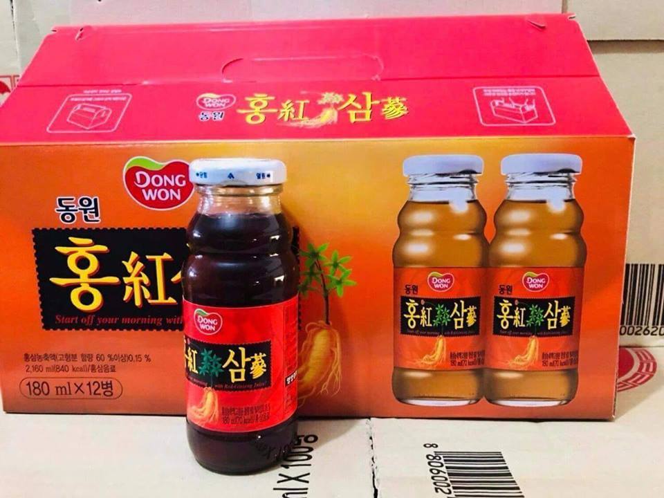 Combo 12  chai  Nước Uống Hồng Sâm Dongwon 180ml