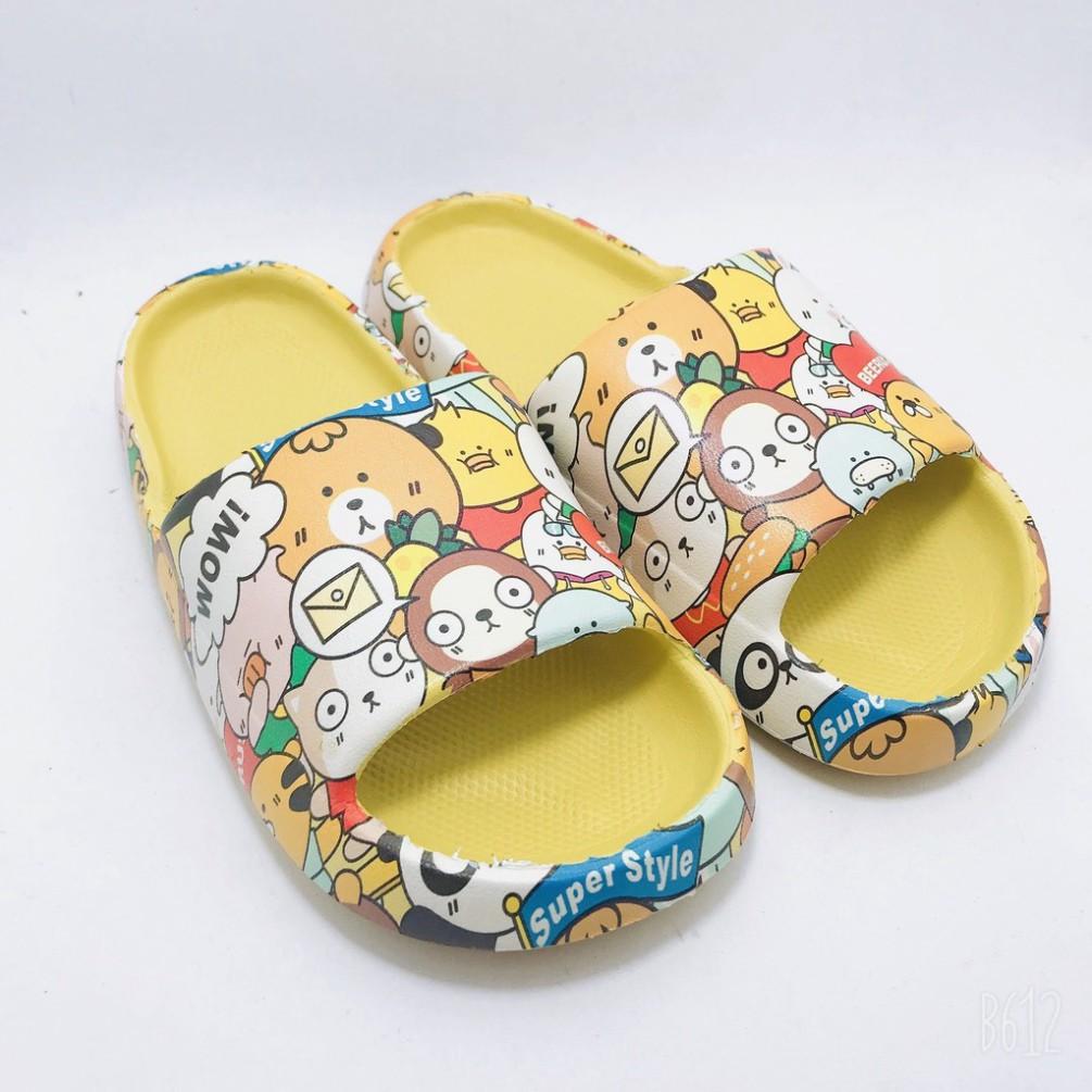 DÉP BÁNH MÌ HOẠ TIẾT HOAT HÌNH CUTE CHO BÉ VÀ NỮ - chất liệu tốt , mang êm chân , đế dày chống trơn trợt bền DT