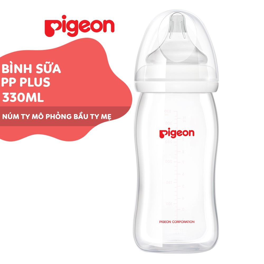 Bình sữa cổ rộng PP Plus Pigeon 160ml/ 240ml/ 330ml