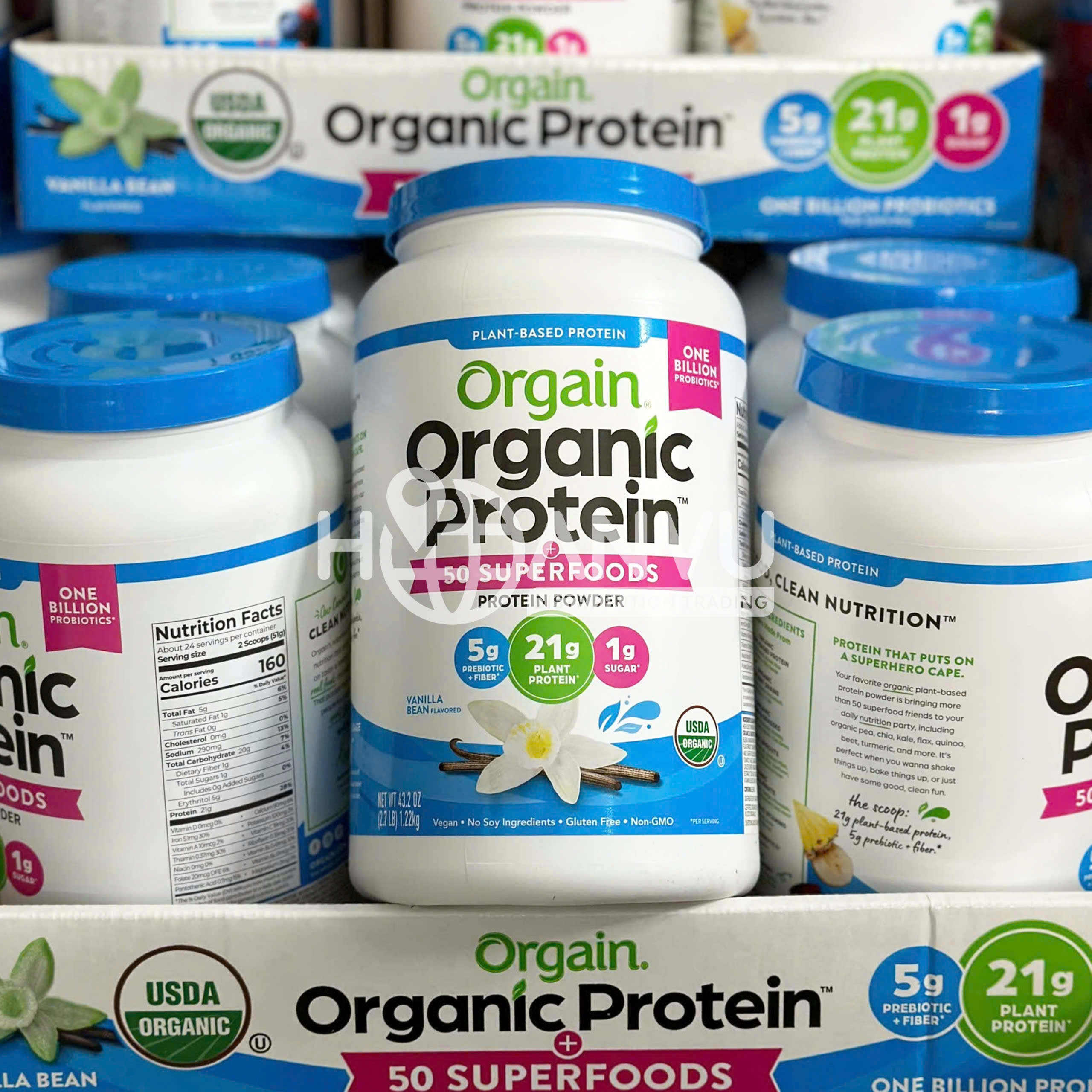 Bột Protein hữu cơ Orgain Organic Protein 50 Superfoods 1.2kg hương Vanilla