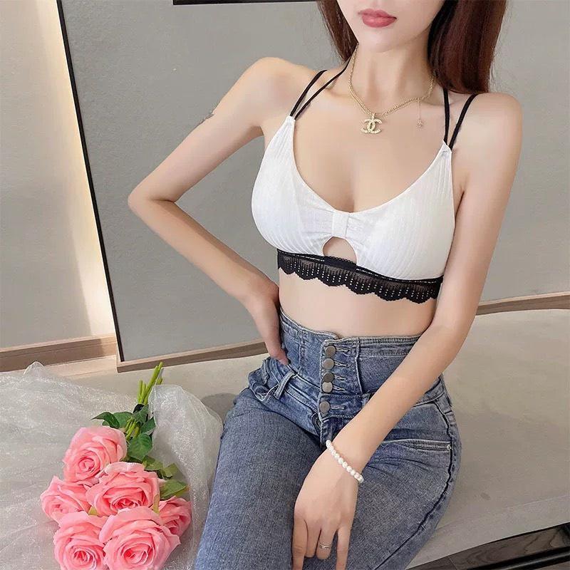 Áo bra nữ áo lót len tăm bralette viền ren đen lưng đang sexy quyến rũ nâng ngực PASANA0208