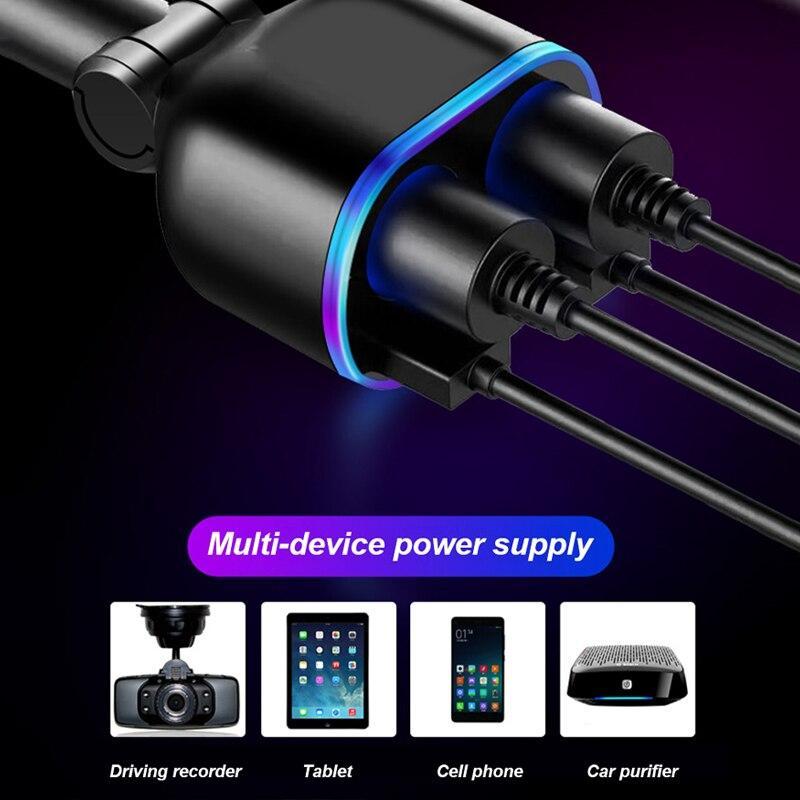 Tẩu sạc xe hơi SEAMETAL chuyển đổi có đèn xung quanh 12V/ 24V 120W thông dụng
