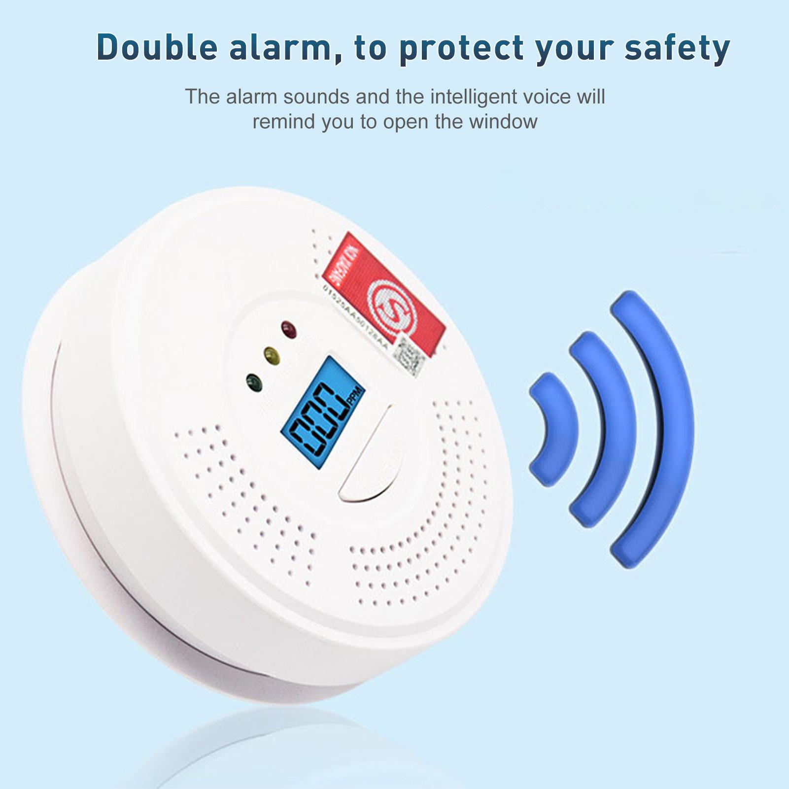 Máy Dò Báo Động Carbon Monoxide Với Màn Hình Kỹ Thuật Số Cảnh Báo Bằng Giọng Nói Thông Minh An Toàn Cho Gia Đình