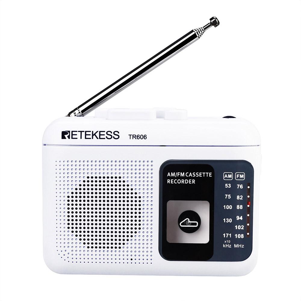 Đài Ăng-ten Retekess TR606 Mini Di động kính thiên văn với đầu phát Cassette Radio kỹ thuật số Phát lại loa