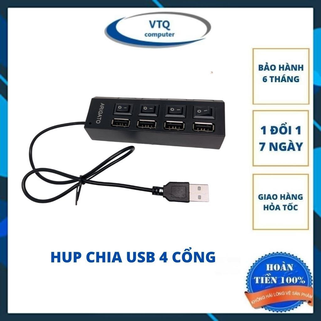 HUB Chia USB 4 Cổng - Có Công Tắc Và Có Đèn Led- Tốc Độ Cao - Tiện Dụng Và Chất Lượng