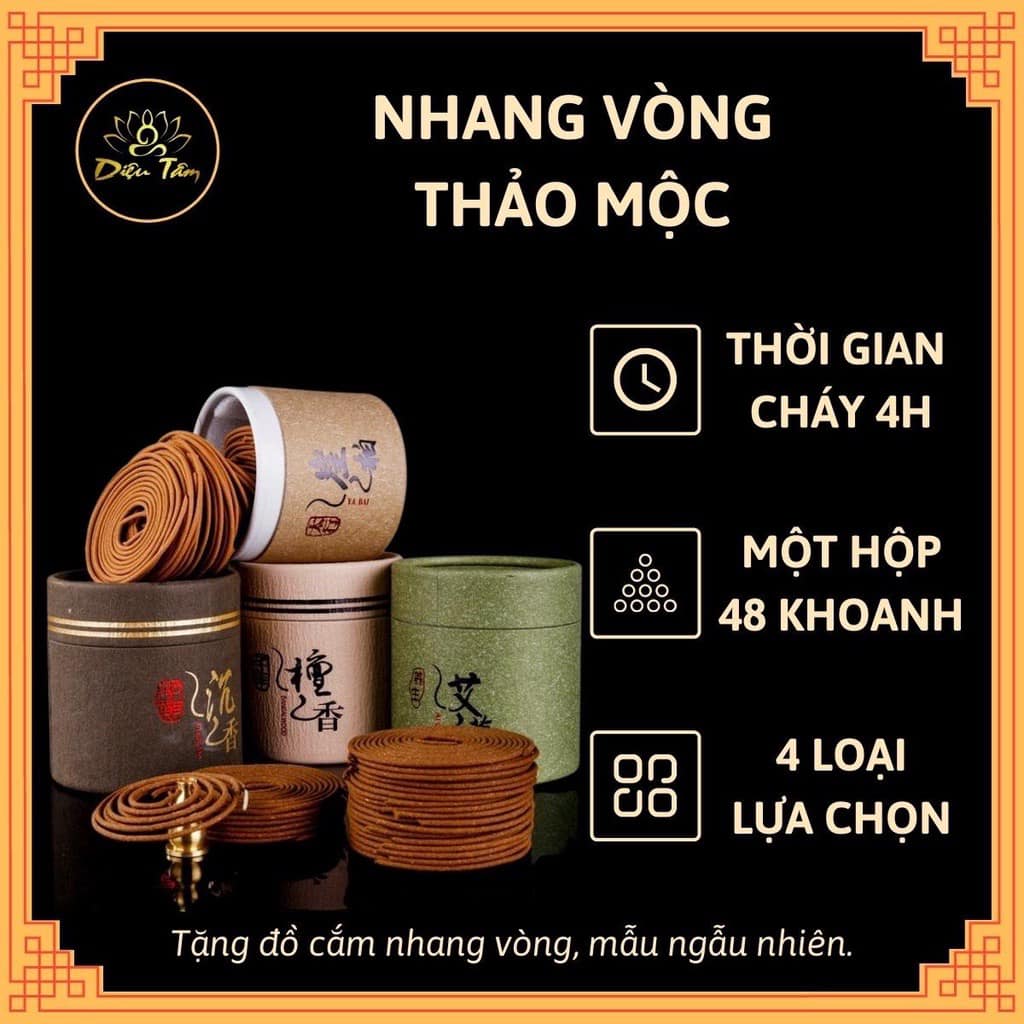 HỘP NHANG TRẦM VÒNG THẢO MỘC TỰ NHIÊN GIẢM CĂNG THẲNG, THƯ GIÃN TINH THẦN