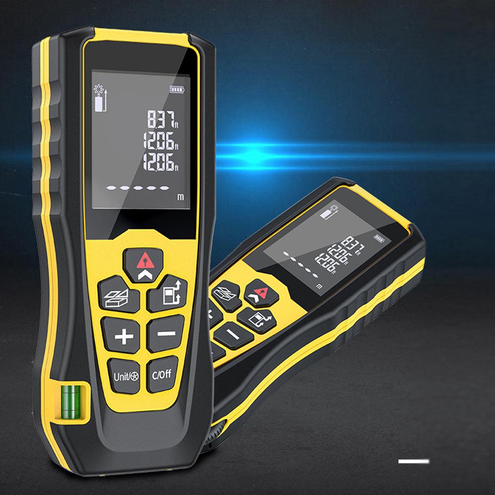 Handheld Laser Rangefinder High-precise Electronic Measuring Ruler Multifunctional Length Area Volumes Measuring Device LCD Display Distance Meter Digital Ranges Finder