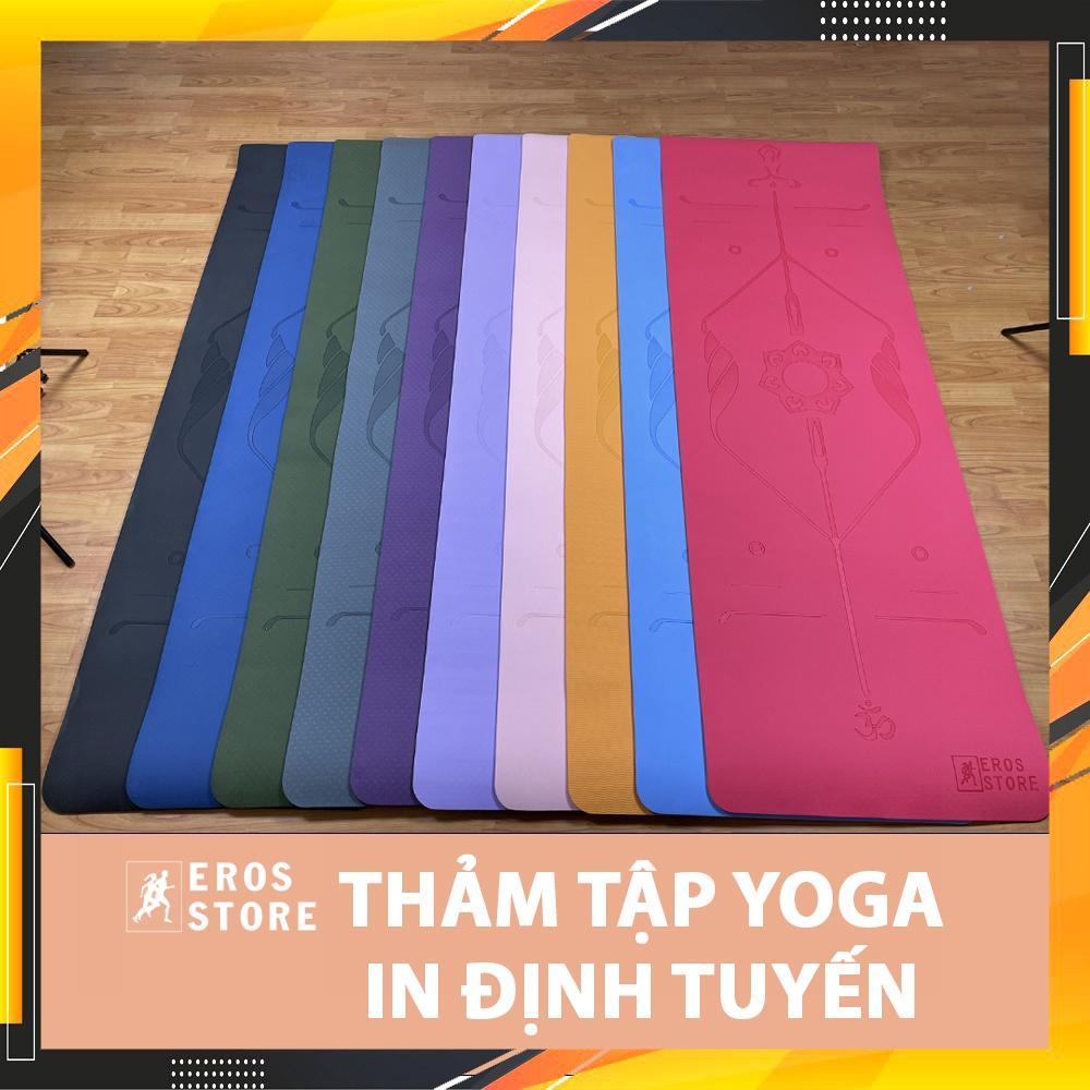 Thảm Tập Yoga Định Tuyến TPE cao cấp tặng kèm túi đựng - Thảm yoga chống trượt Eros Store
