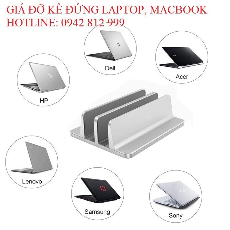 ️ Giá Đỡ Dựng Đứng Gọn Gàng, Chắc Chắn Cho Laptop, Macbook, iPad Bằng Hợp Kim Nhôm Nguyên Khối, Điều Chỉnh Được Độ Rộng