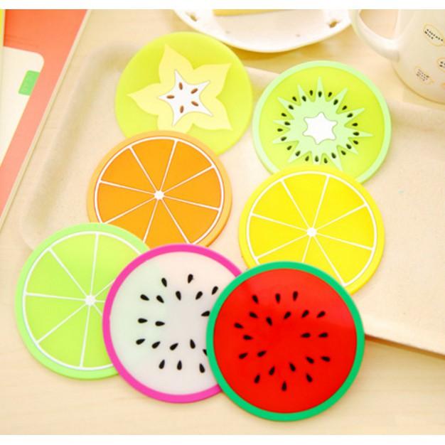 Đế lót ly cốc trái cây bằng silicon xinh xắn