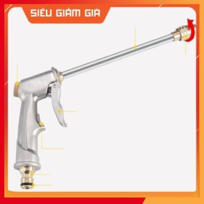 Bộ dây vòi xịt nước rửa xe, tưới cây . tăng áp 3 lần, loại 7m, 10m 206701-2 đầu đồng, cút đồng+ tặng túi đựng bút