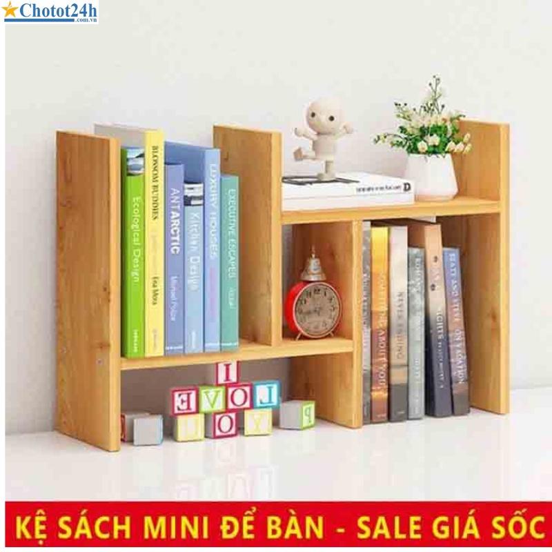 Kệ sách để bàn mini đa năng bằng gỗ, đẹp giá cực rẻ, hàng tự lắp ráp thông minh tiện dụng SUNHA