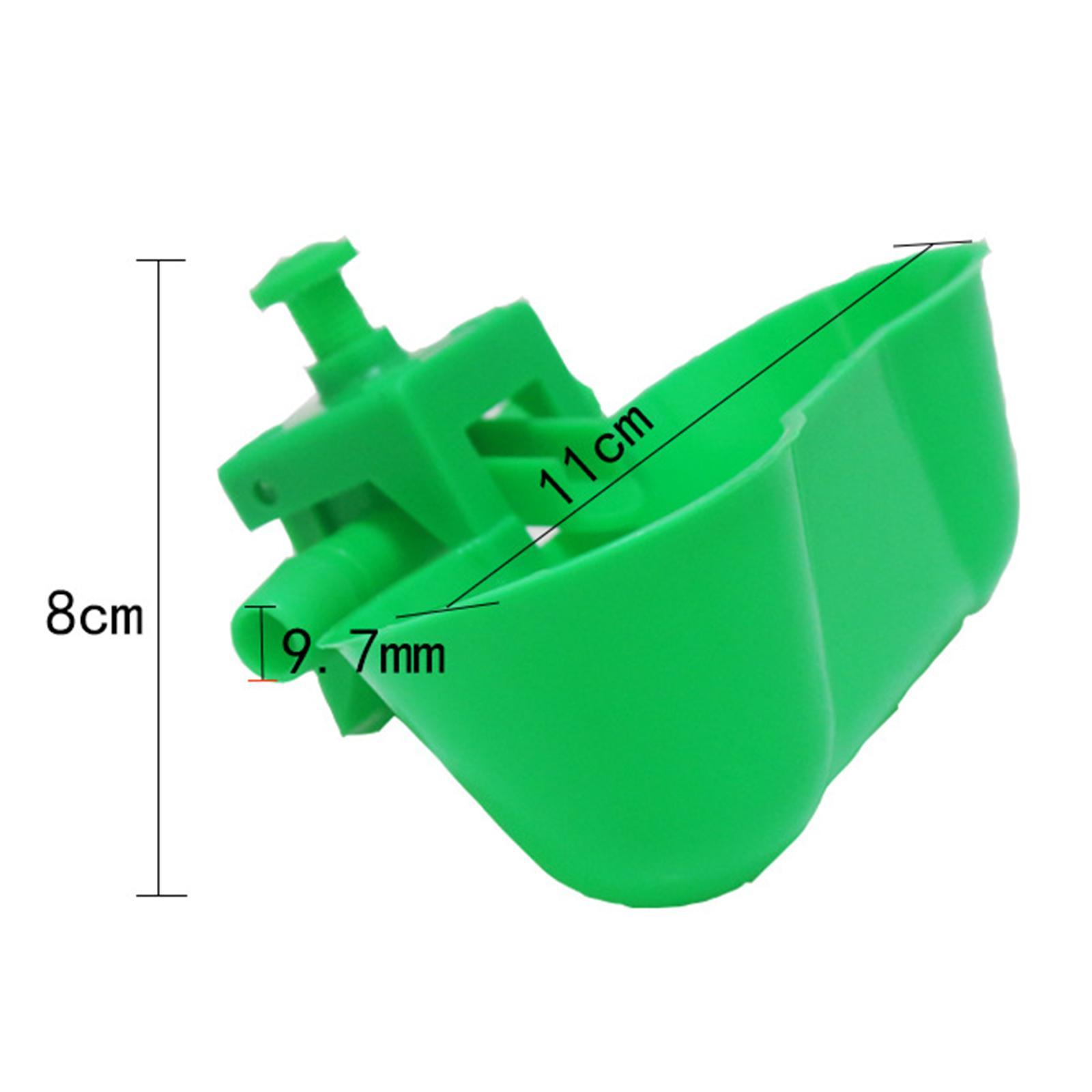 10x Automatic Chicken Cups Cage Hang for Poultry Chicks green