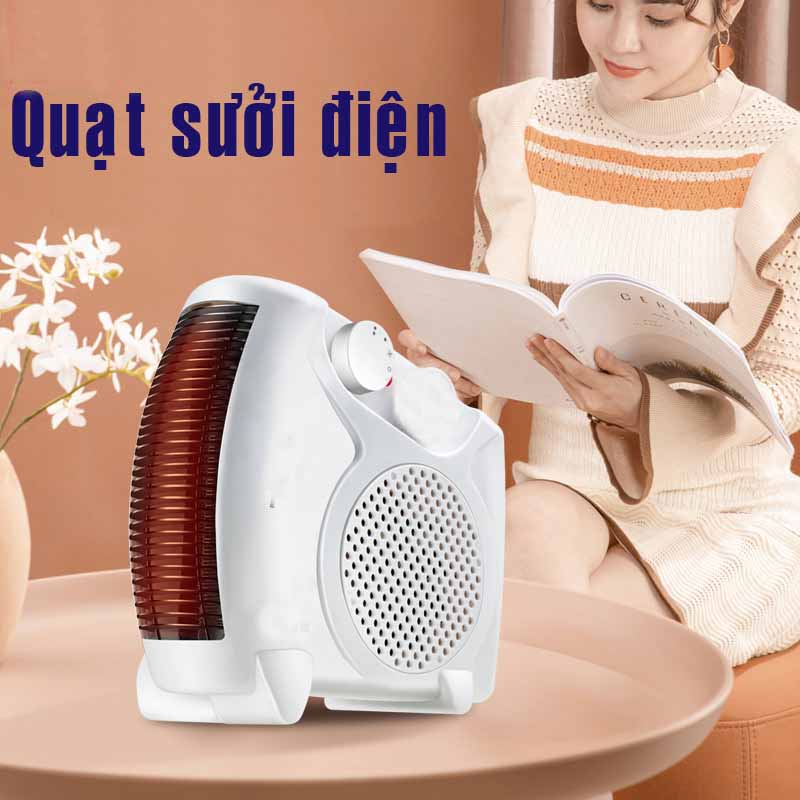 Quạt Sưởi MiNi Để Bàn Tích Hợp Hai Chế Độ Quạt Mát Và Sưởi Ấm công suất 2000W