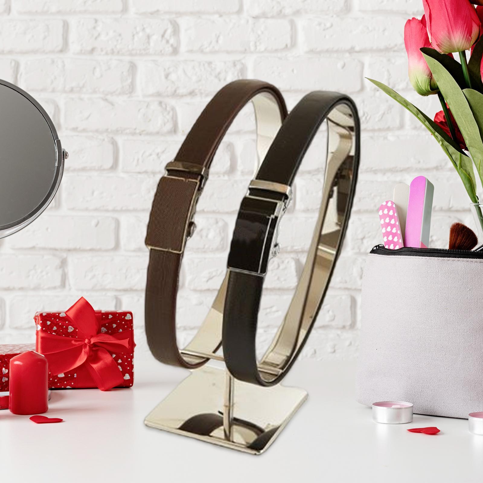Durable Belt Display Stands Double Loop Display Shelf Storage Bracket for Store Show