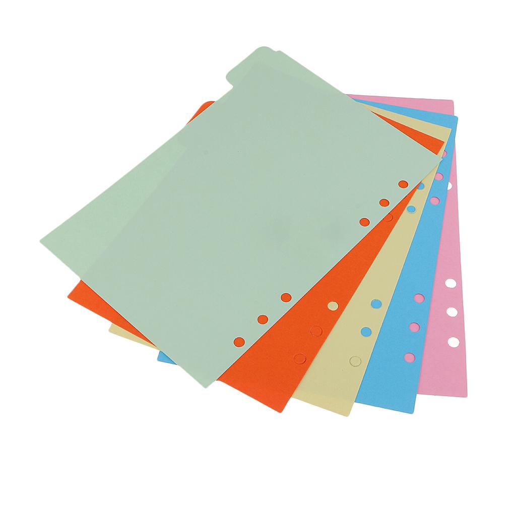 5 Piece A5 Kraft Tabbed Paper Planner Notebook Divider Index Page
