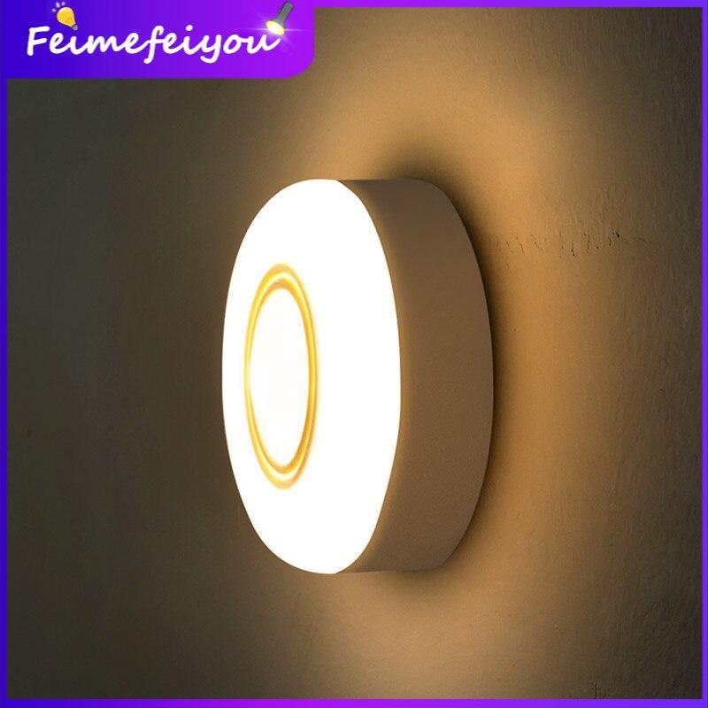 LED Night lights/ wall lamp, White shell, White/ Gold (warm white) lighting, Wireless smart sensing, For living room, bedroom, staircase, corridor, indoor night light, Use AA battery power, 0.25W