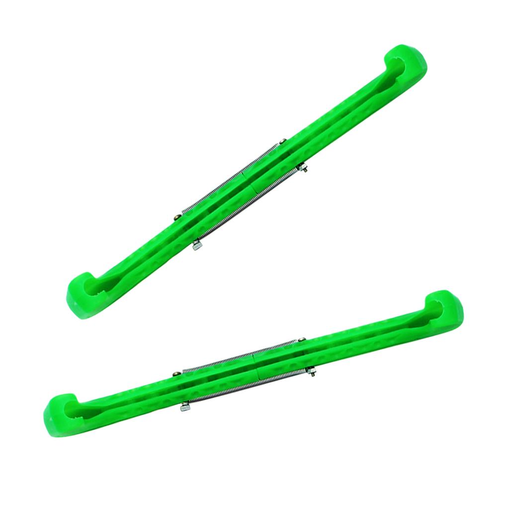 1 Pair Blue Plastic Ice Hockey Skate Skating Blade Covers Adjustable