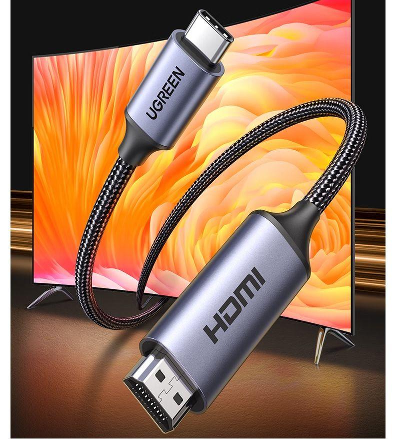 Ugreen UG90451CM565TK 1.5M 8K60Hz 4K144Hz Cáp chuyển USB-C sang HDMI 2.1 Màu Đen - HÀNG CHÍNH HÃNG