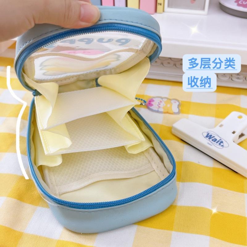 Túi Đựng Bút Bằng PVC Trong Suốt Họa Tiết Hoạt Hình Nhật Bản Dễ Thương Cho Bé Gái Ốp