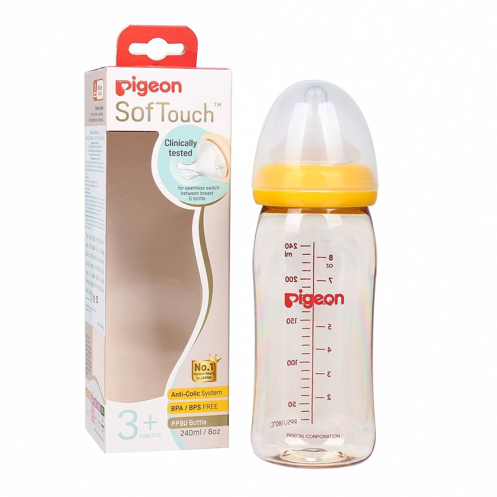 Bình sữa Pigeon PPSU 160ml - 240ml cho bé từ 0 tháng tuổi