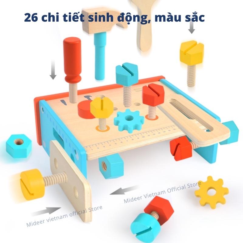 Bộ đồ chơi kỹ sư bằng gỗ Tool Bench set Mideer bộ đồ chơi nhà hướng nghiệp cho bé