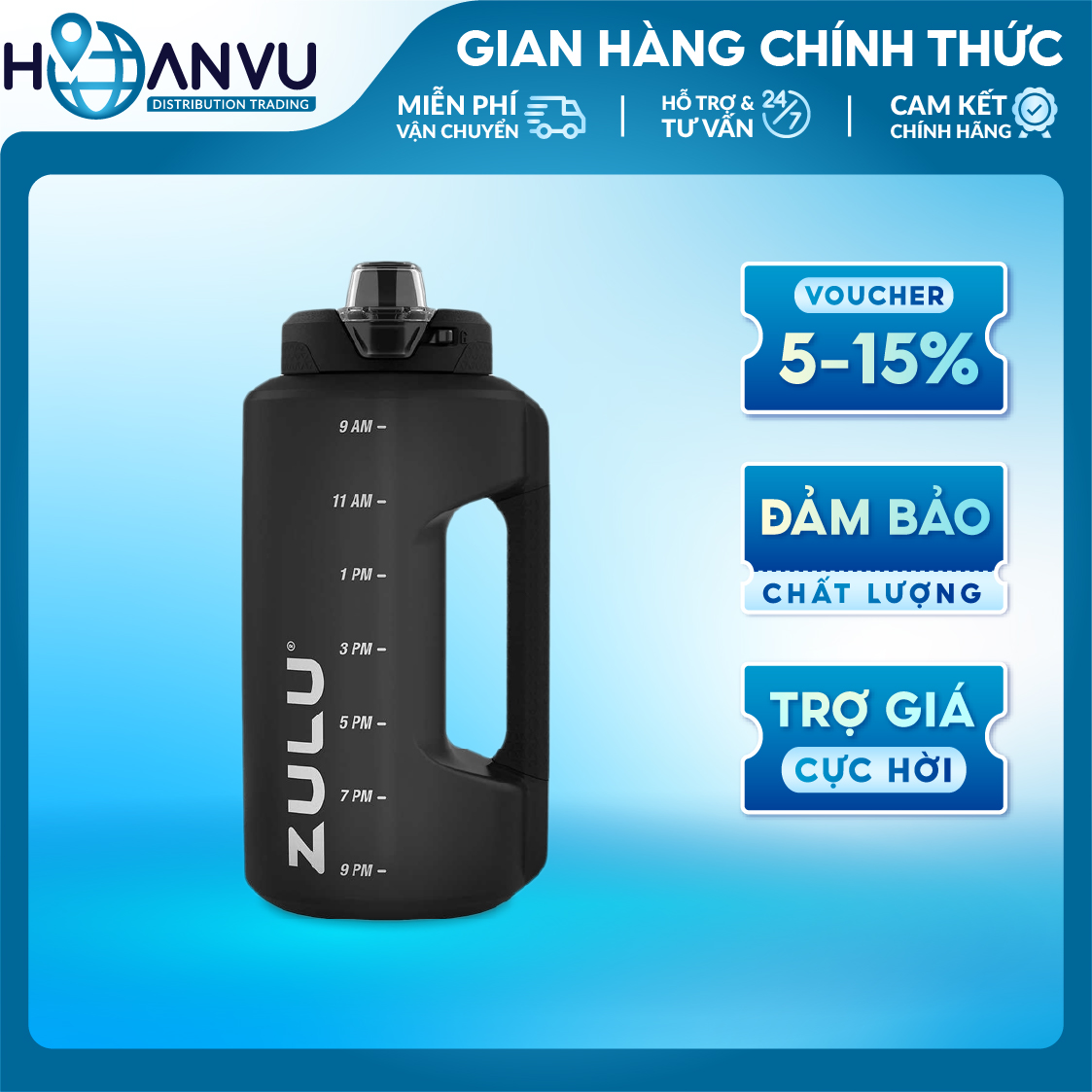 Bình Nước Thể Thao Nhựa Zulu Goals Half Gallon Plastic Jug, 4 màu
