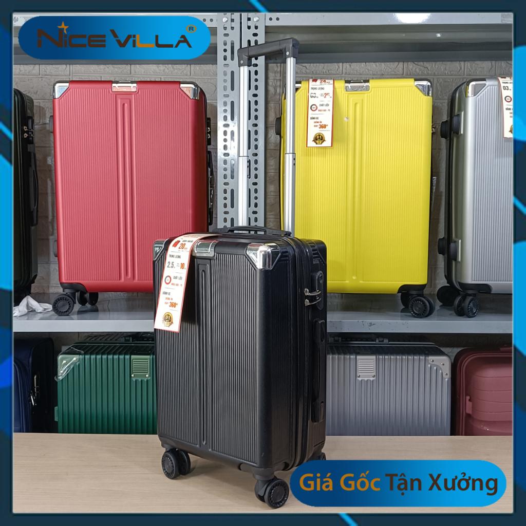 Vali Kéo Du Lịch Bọc Góc NiceVila - Vali nhựa Thời Trang 20/24 inch - Vàng (Bọc Góc)