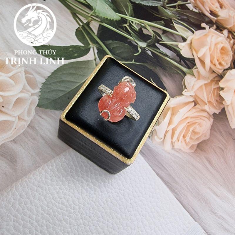 NHẪN BẠC HỒ LY - TỲ HƯU ĐÀO HOA