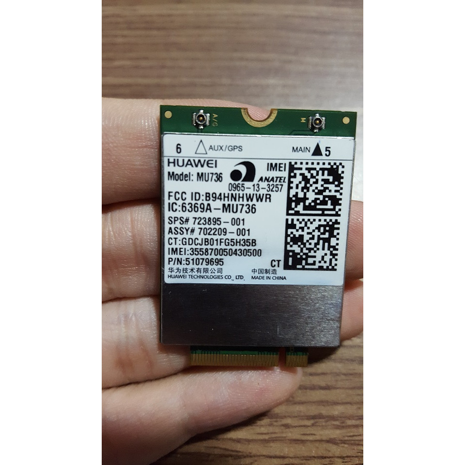 Card WWAN 3G HP Huawei Model MU736 dùng cho laptop 820 G1,840 G1, 850 G1,Folio 9480M - Hàng nhập khẩu