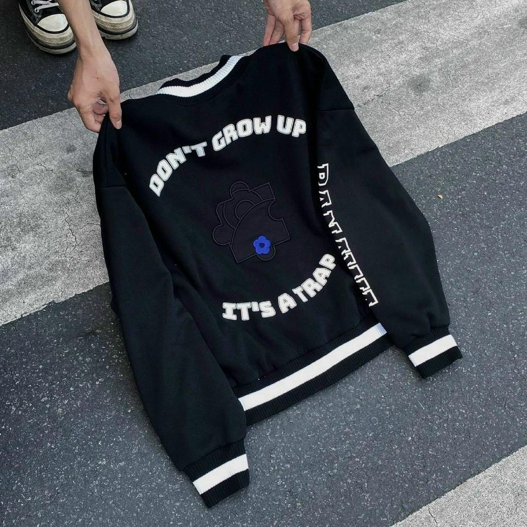 Áo khoác nỉ bomber nam nữ chất nỉ lót bông dày dặn cúc bấm It's a trap cardigan missout HÀNG XỊN Áo Bomber Nam Nữ Shop