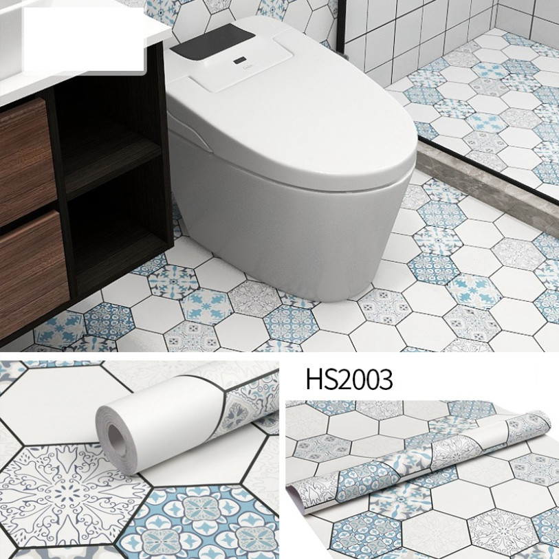COMBO 3m dán sàn NGŨ GIÁC HOA HS2003 khổ 60cm KEO SẴN