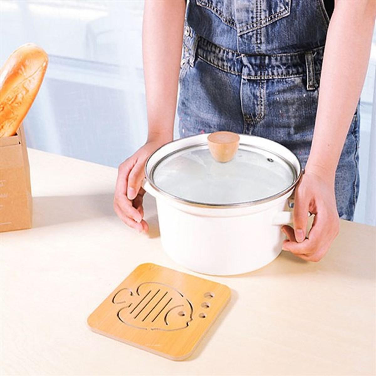 Combo 6 Đế Lót Nồi Bằng Gỗ Chịu Nhiệt Hình Thú - Hàng Loại 1