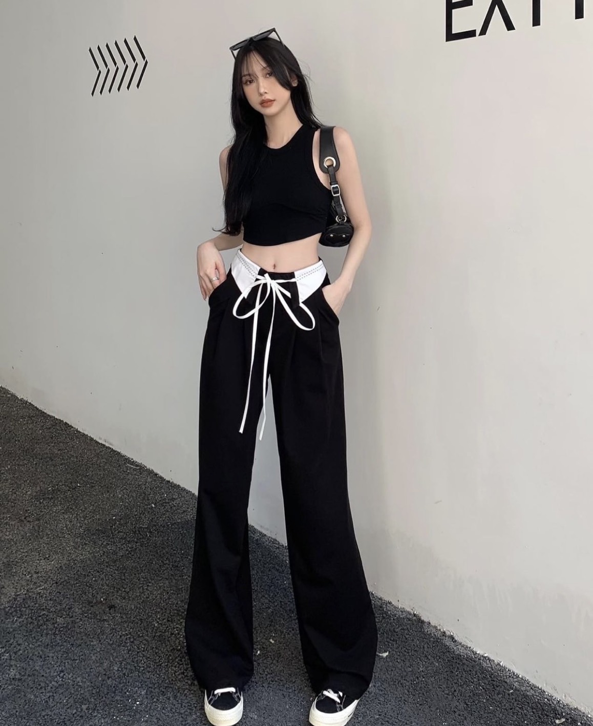 SET ÁO CROPTOP + QUẦN ỐNG RỘNG