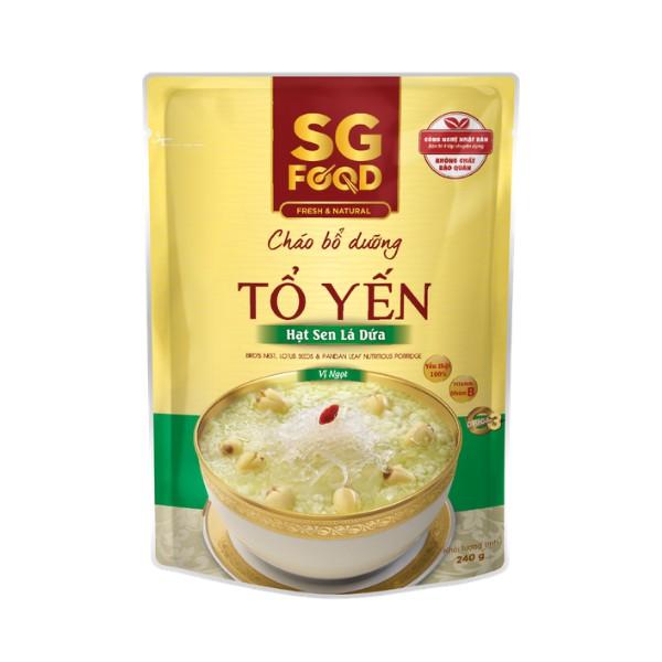 Thùng 30 Gói Cháo Bổ Dưỡng Sài Gòn Food Tổ Yến Hạt Sen Lá Dứa 240g