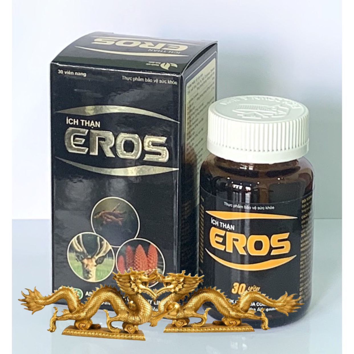 ￼ÍCH THẬN EROS - Hộp 30 Viên -tăng cường sinh lý, phục hồi chức năng thận, tiểu đêm, đau lưng, Vinaphar