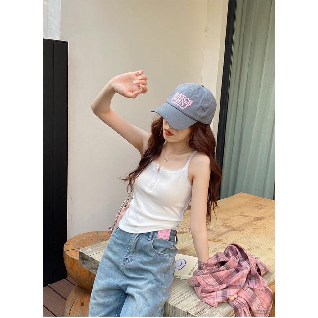 Áo Bra 2 dây VIỀN REN ở cổ và dây, ngực 3 cúc, áo tanktop chất liệu thun gân tăm, cogiãn ôm dáng, hàng QC có đệm ngực, nhiều màu Nữ Women Cotton Dáng Ngắn