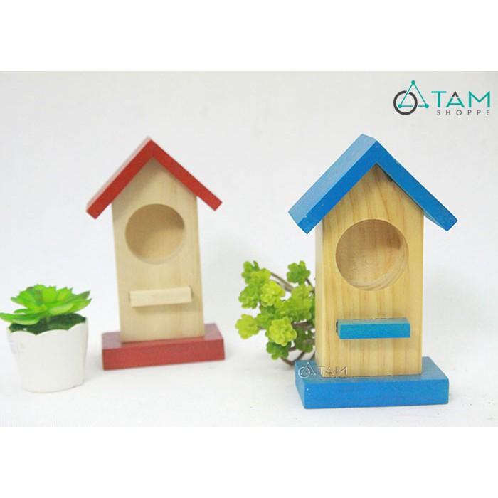 Nhà chim gỗ nhỏ trang trí 18cm