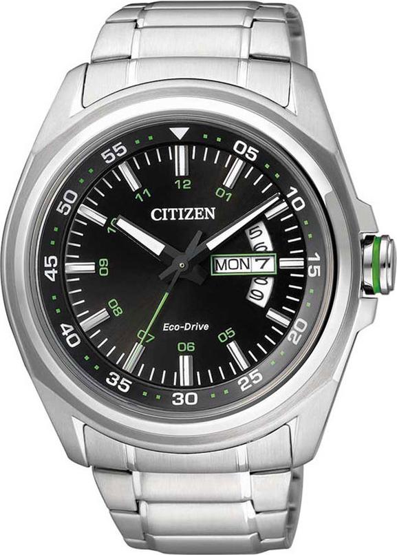 Đồng Hồ Citizen Nam Dây Kim Loại Eco-Drive AW0020-59E - Mặt Đen (41mm)