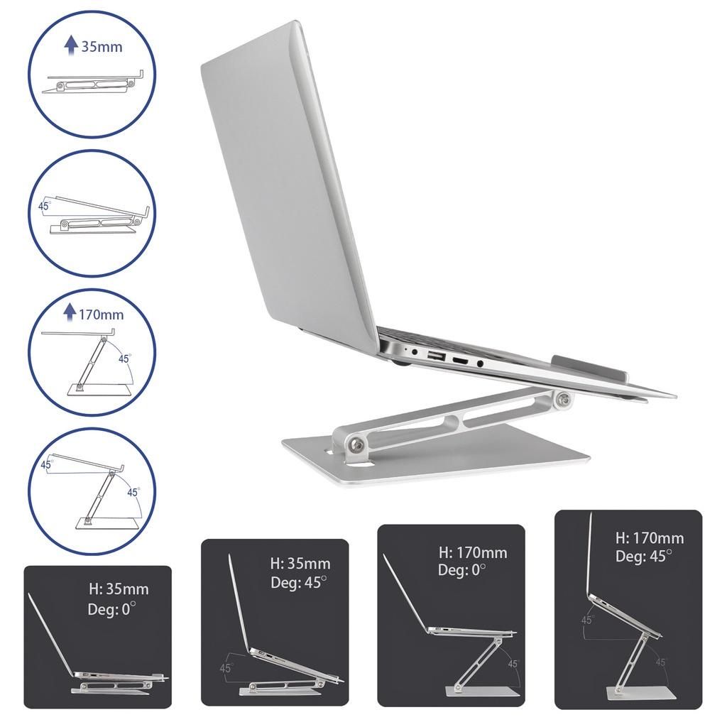Giá đỡ cho laptop, iPad CP49 công thái học chỉnh độ cao chống mỏi vai gáy một chân kiêm đế hỗ trợ tản nhiệt cho laptop