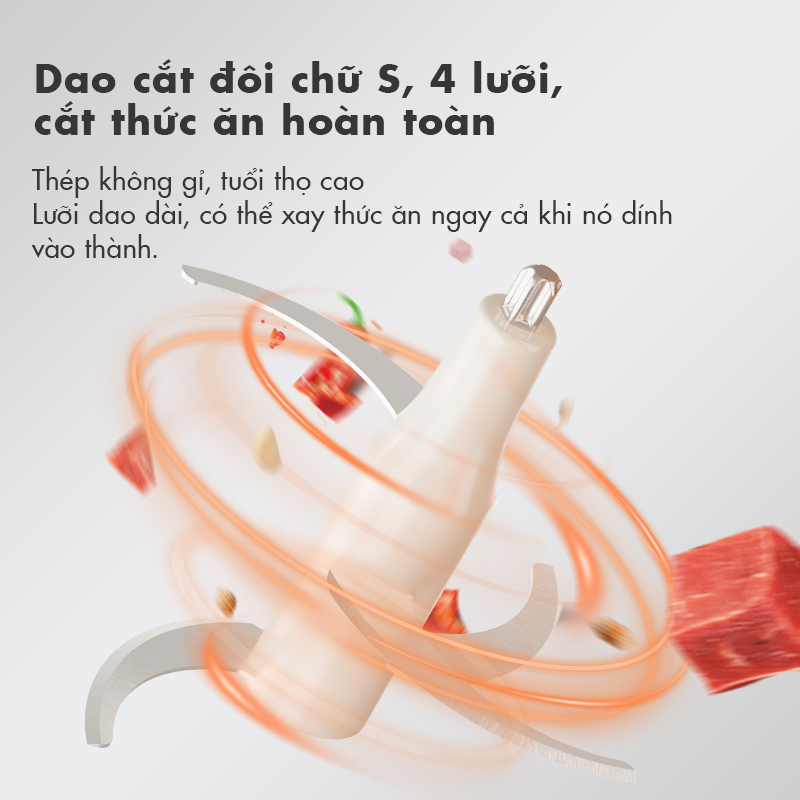 Máy xay thực phẩm đa năng MG-15M01A 2L công suất 300W xay thịt cá rau củ quả, xay hạt cối thủy tinh  - Hàng Chính Hãng