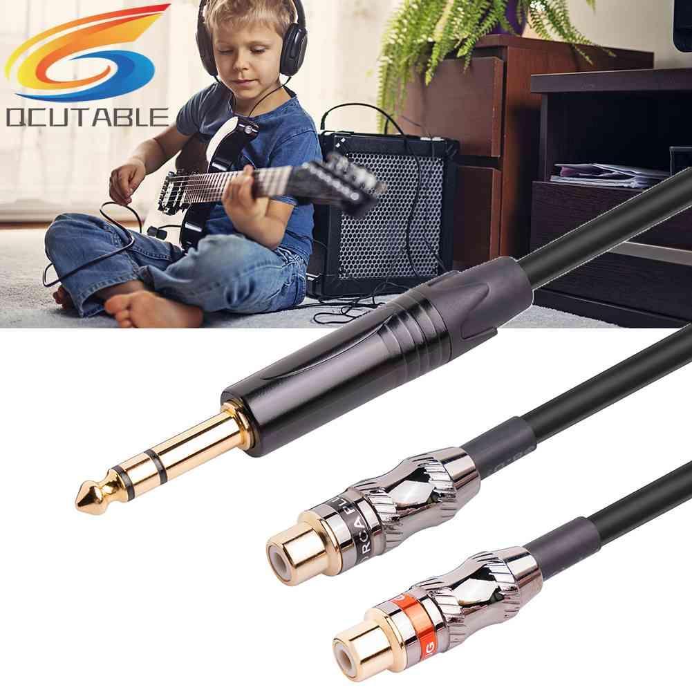 Cáp Chia Audio 6.35mm ĐầU CắM Sang Lỗ CắM 2RCA Mạ VàNg 24k