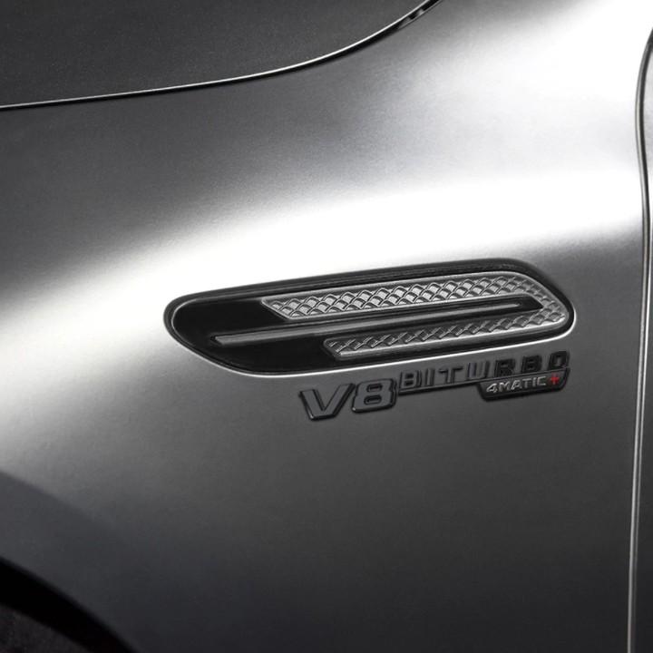 Bộ 2 Decal tem chữ V8 Biturbo-4Matic dán hông xe Mercedes