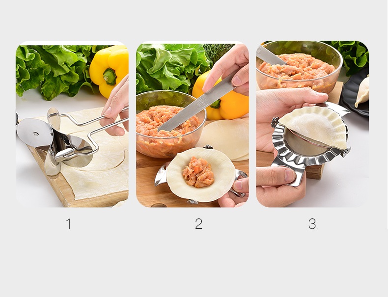 Set 3 Dụng Cụ Làm Bánh Xếp Inox 304 - 57g ), ,