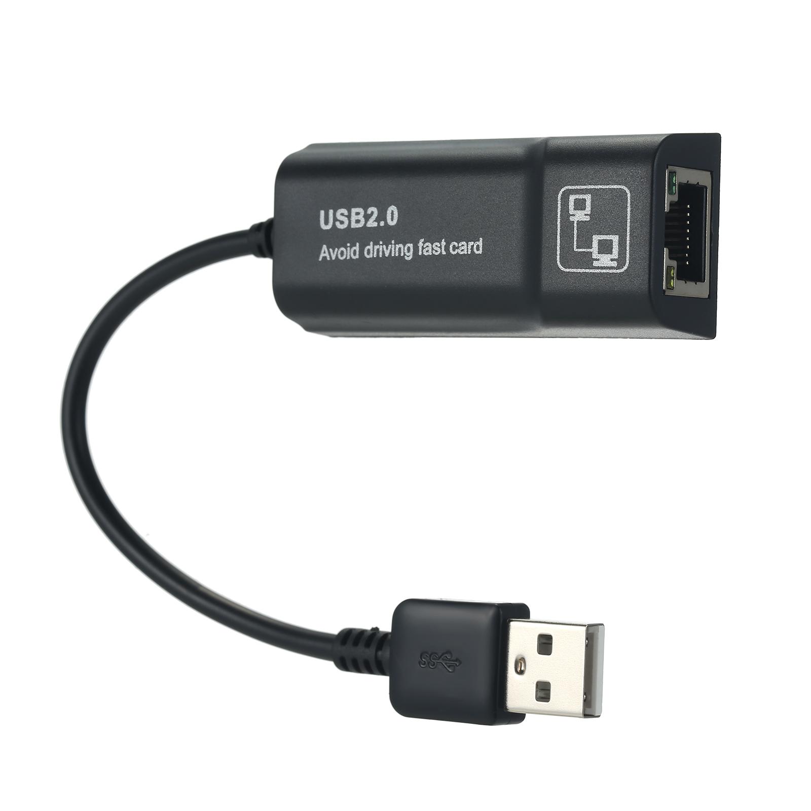 Bộ chuyển đổi Ethernet có dây USB2.0 đến RJ45 10/100 Mbps cho Máy tính để bàn máy tính xách tay Tương thích với Macbook / Samsung / Dell /