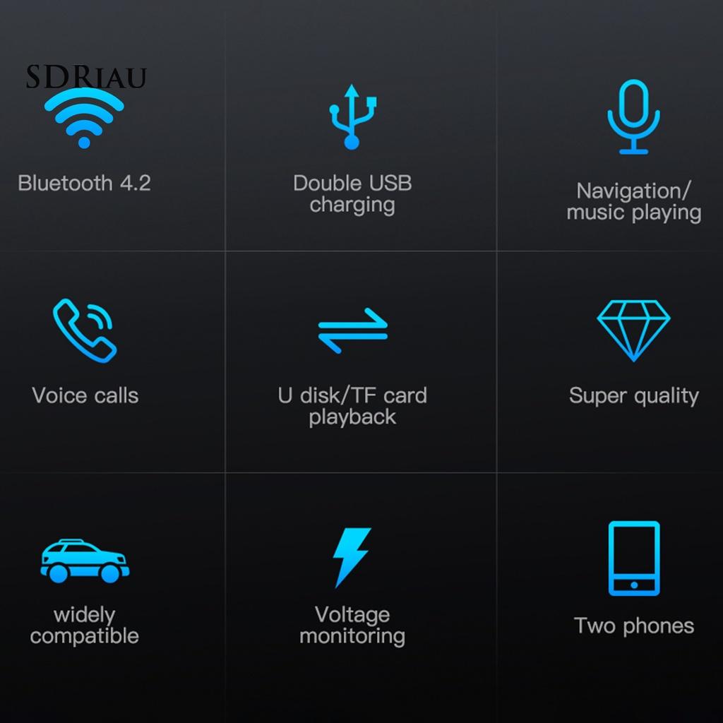 *QCDZ* Bluetooth Player Support TF/U Disk Handsfree ABS 3.4A Dual USB Regulator FM Transmitter Car Charger for Auto